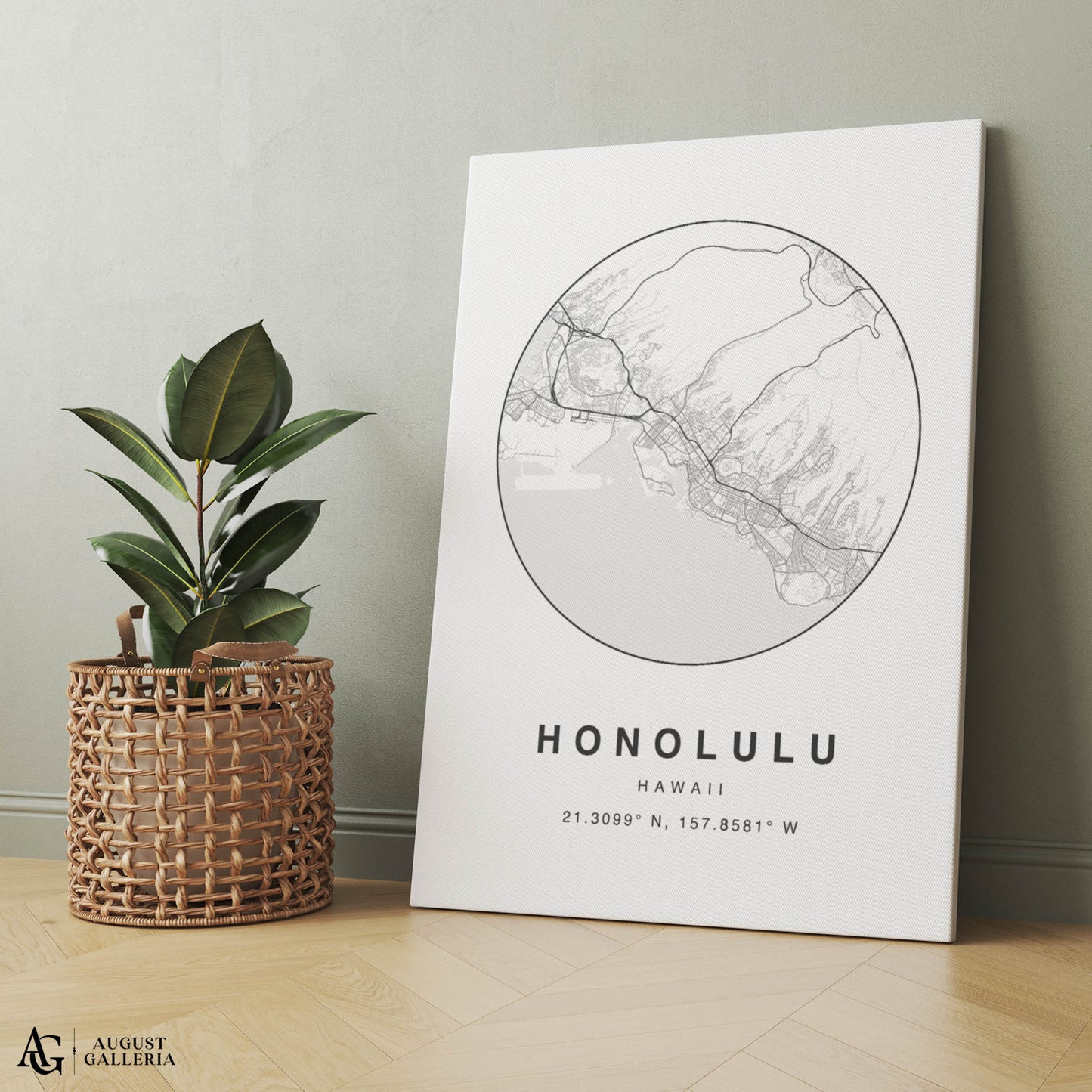 Honolulu Minimalist Map