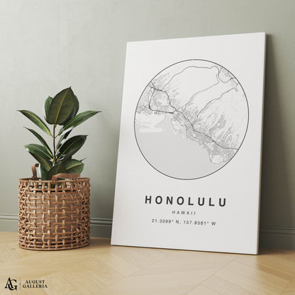 Honolulu Minimalist Map