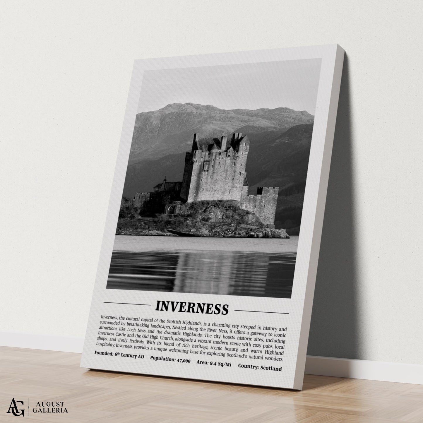 Inverness Black & White City Print