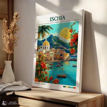 Ischia Italy Retro Travel Print