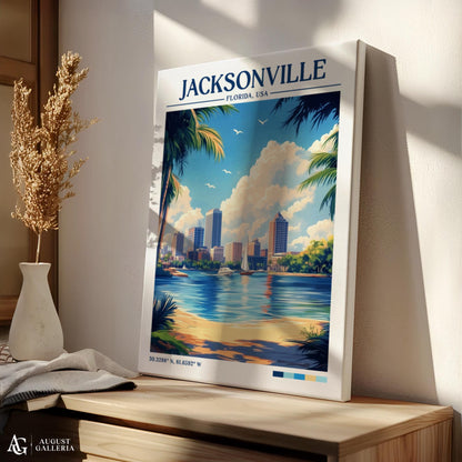 Jacksonville Florida Retro Travel Print