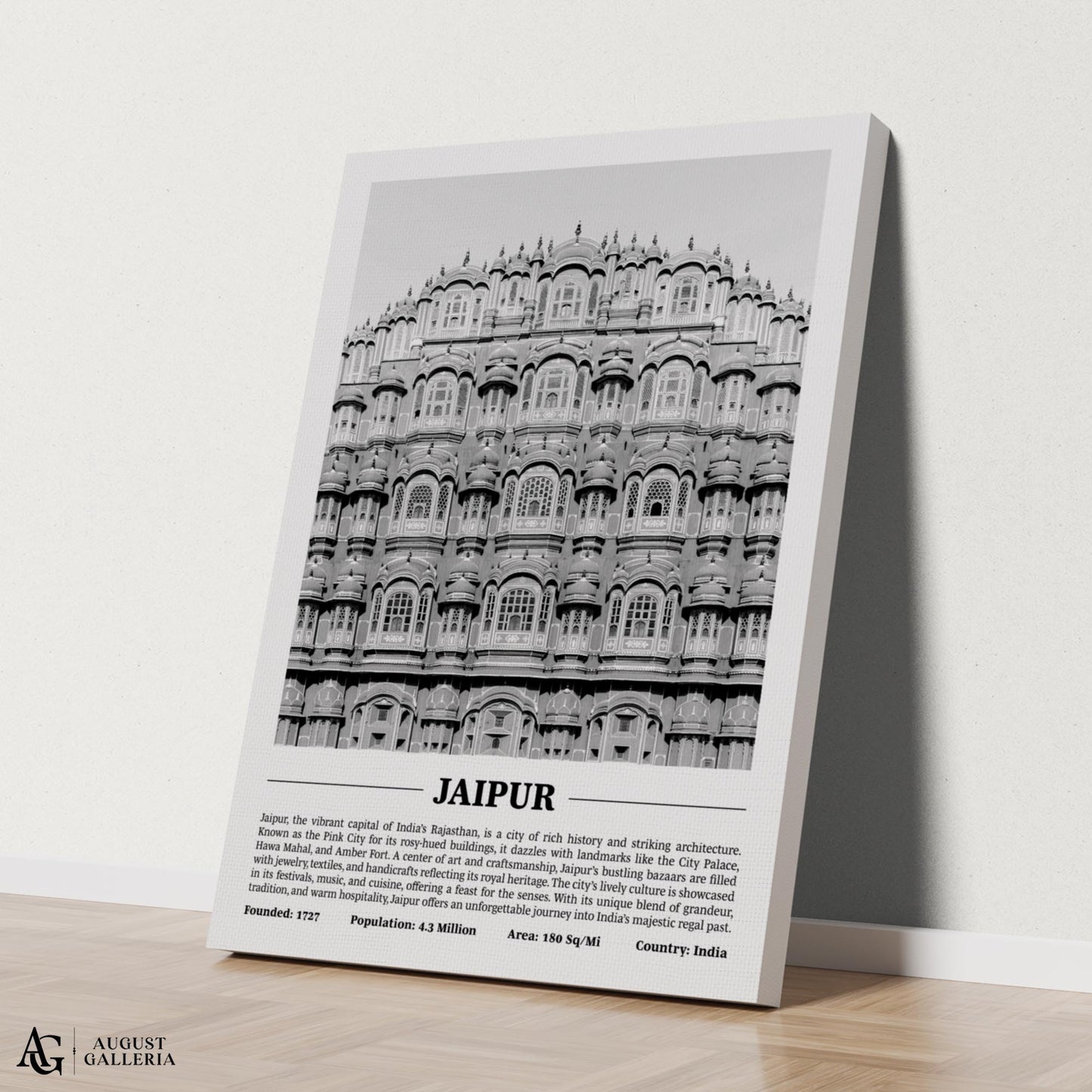 Jaipur Black & White City Print