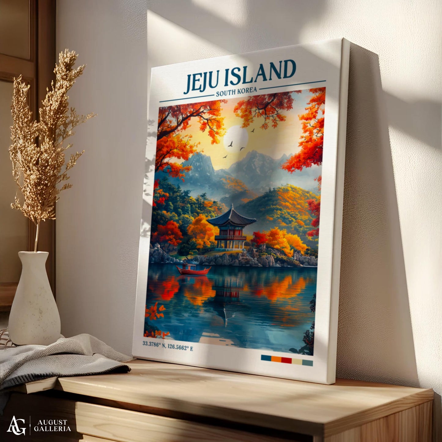 Jeju Island South Korea Retro Travel Print
