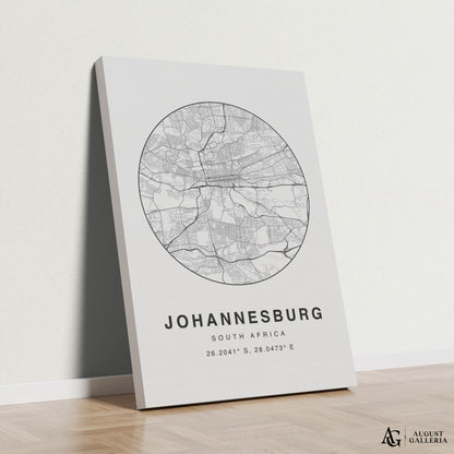 Johannesburg Minimalist Map