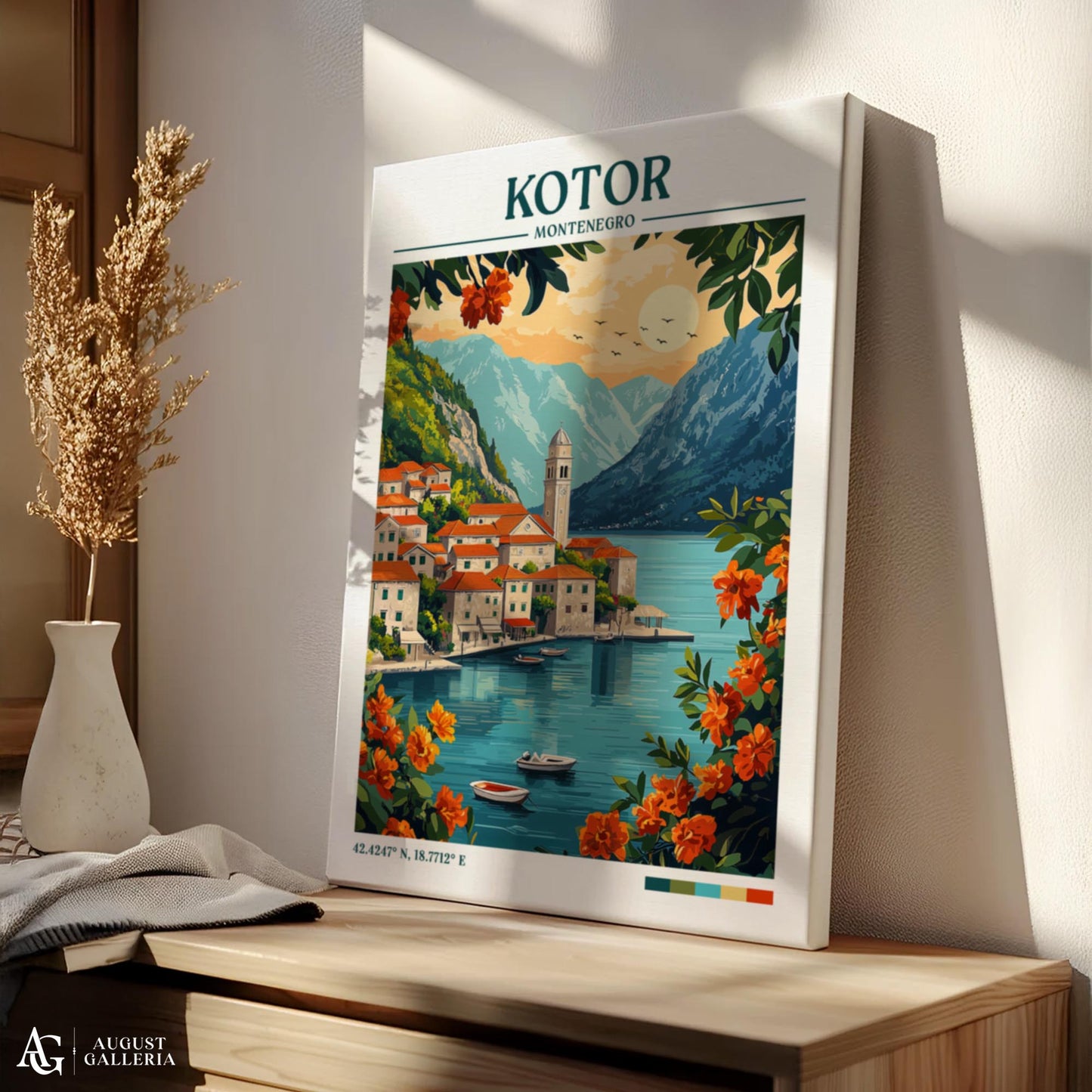 Kotor Montenegro Retro Travel Print