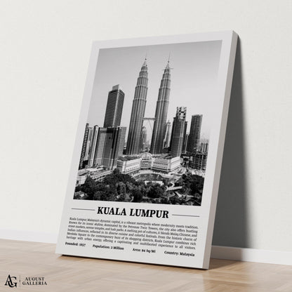 Kuala Lumpur Black & White City Print