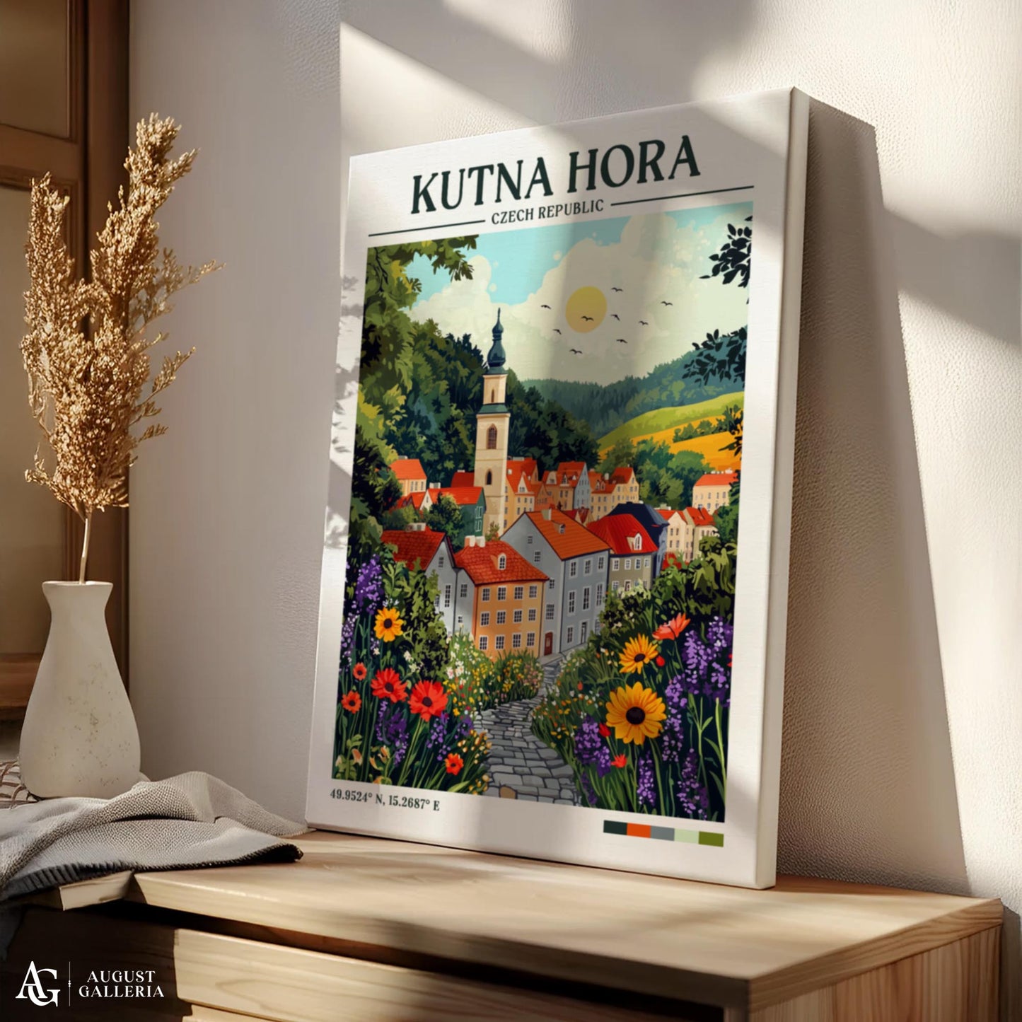 Kutná Hora Retro Travel Print