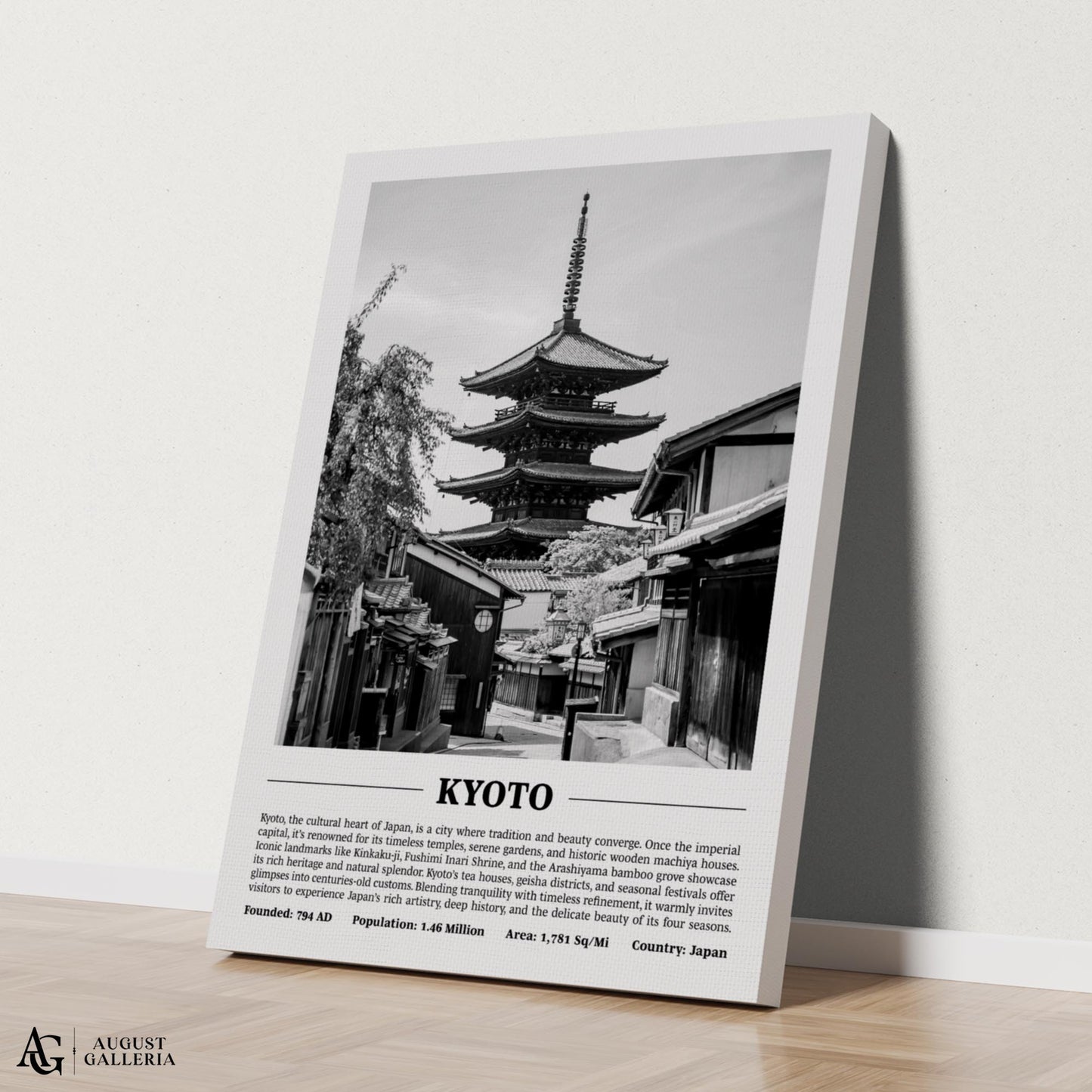 Kyoto Black & White City Print