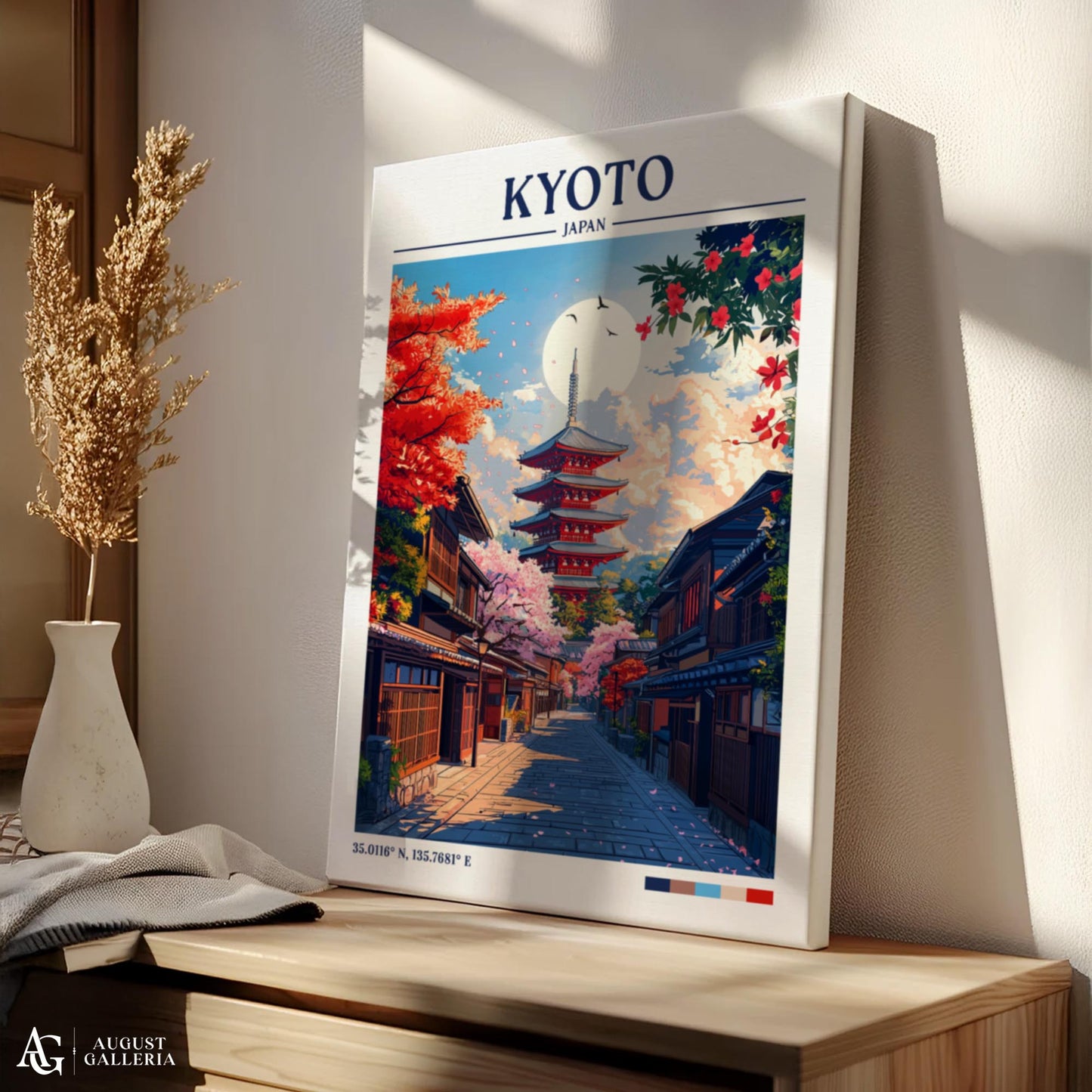 Kyoto Japan Retro Travel Print