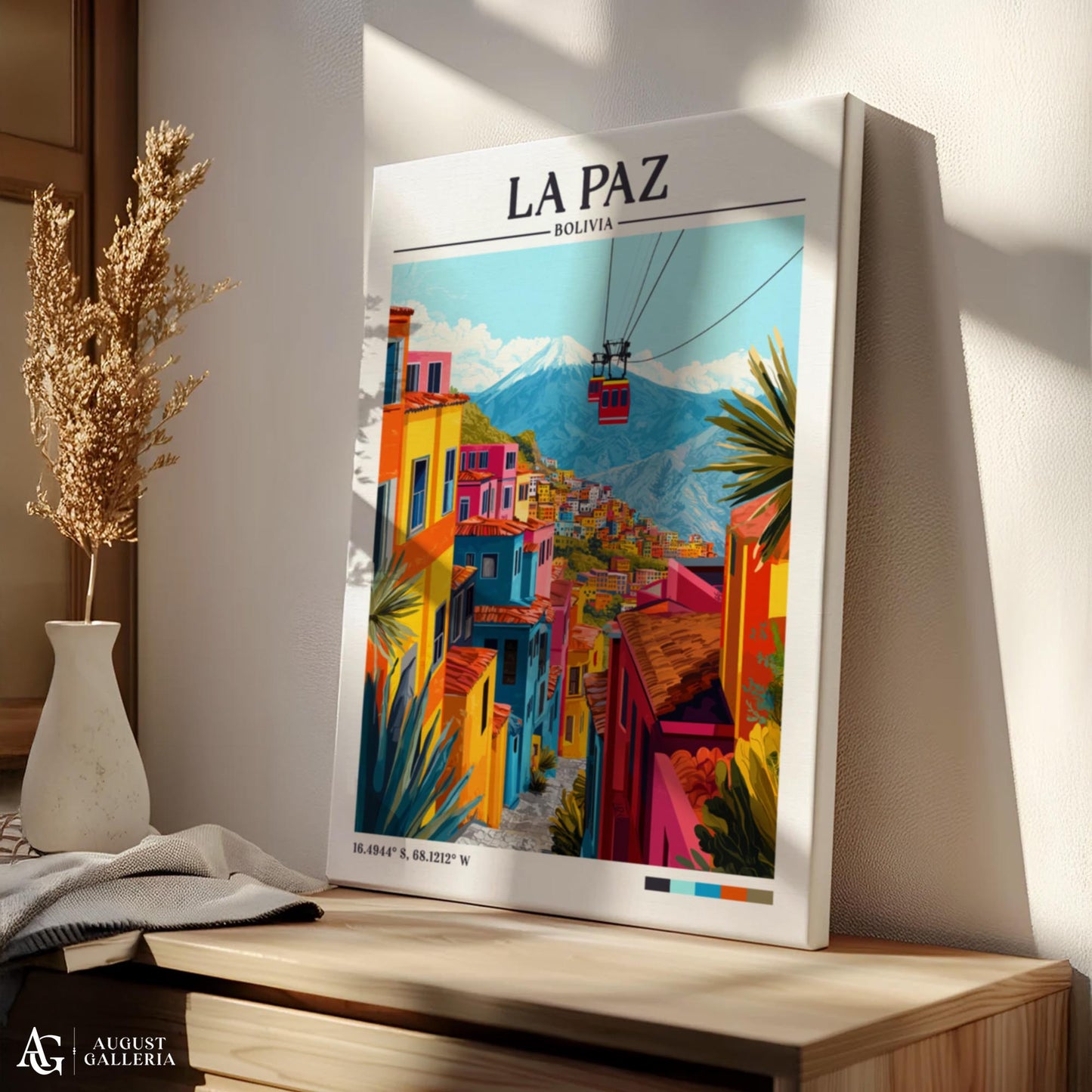 La Paz Bolivia Retro Travel Print