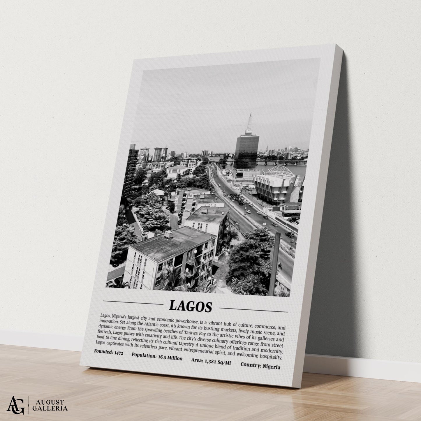 Lagos Black & White City Print