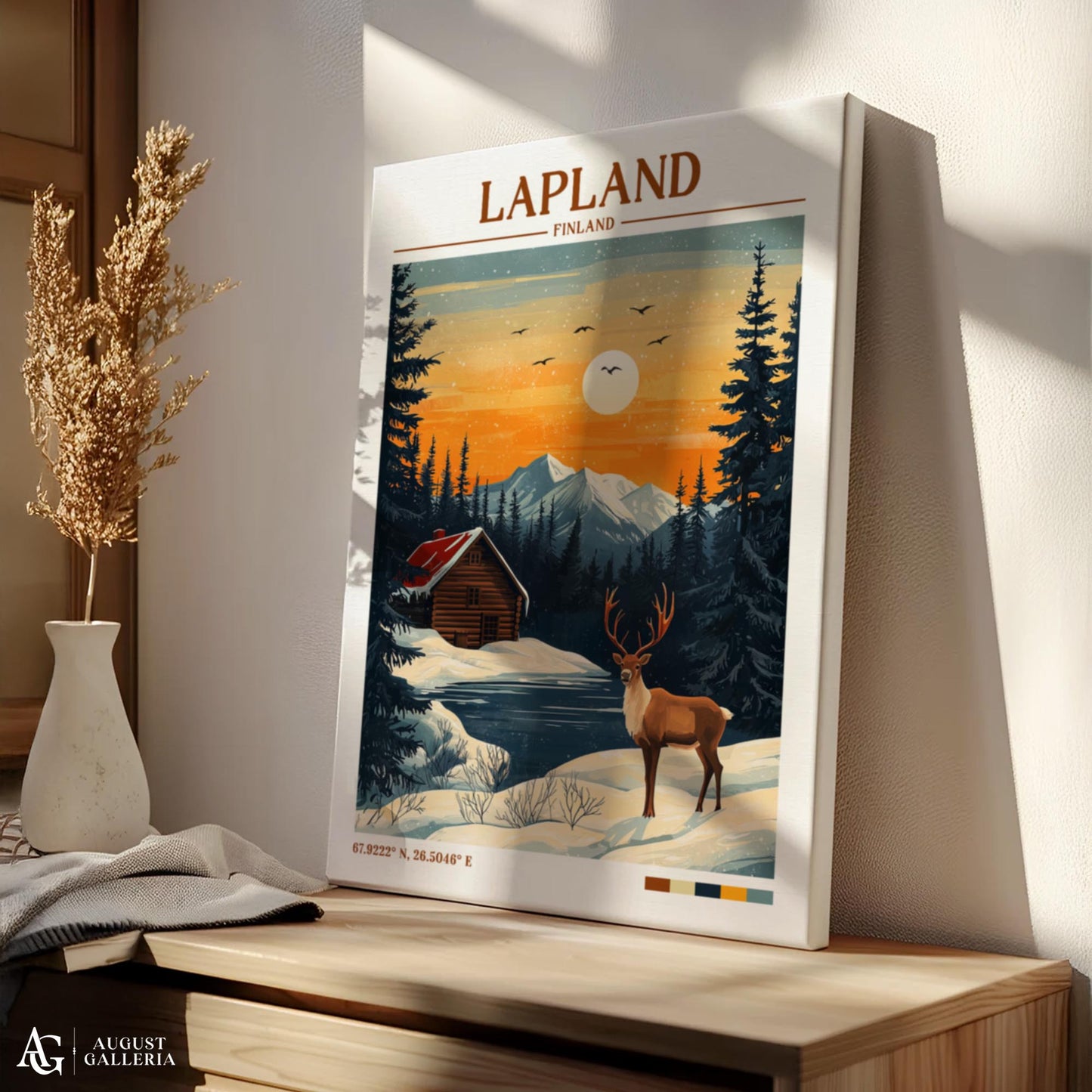 Lapland Retro Travel Print