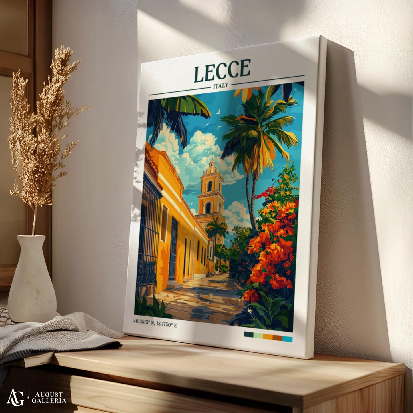 Lecce Italy Retro Travel Print