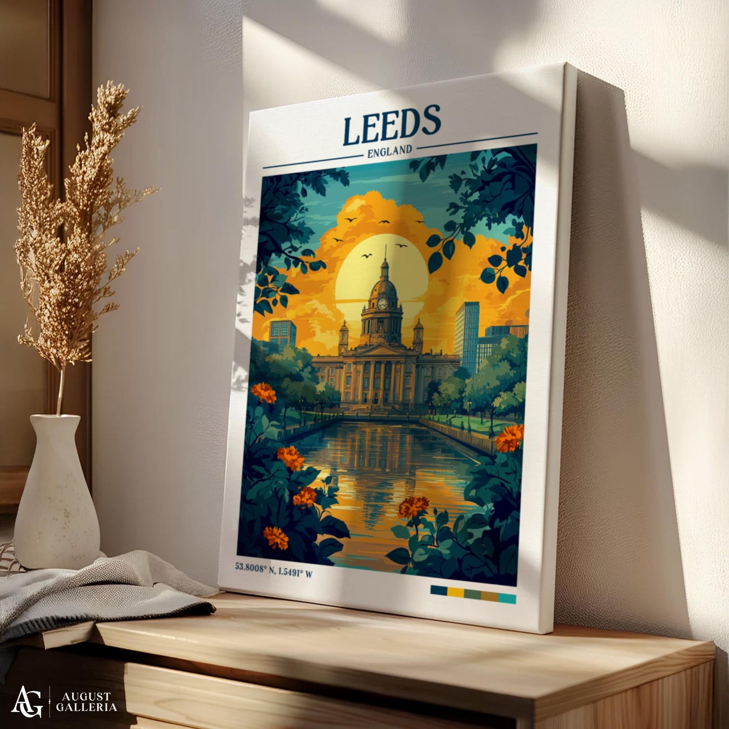 Leeds England Retro Travel Print
