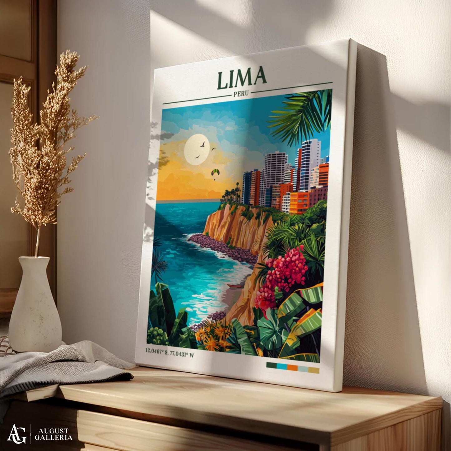 Lima Peru Retro Travel Print