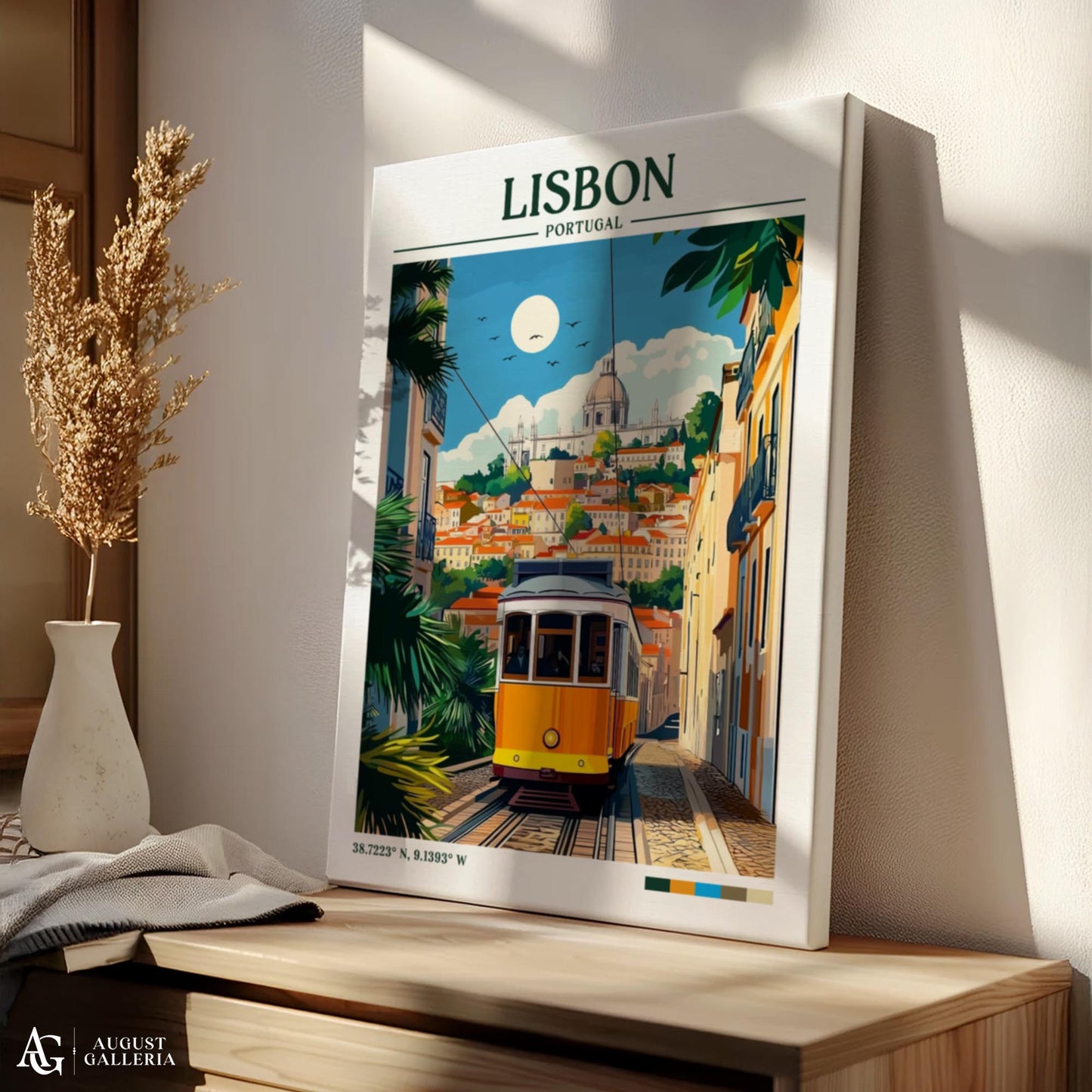 Lisbon Portugal Retro Travel Print