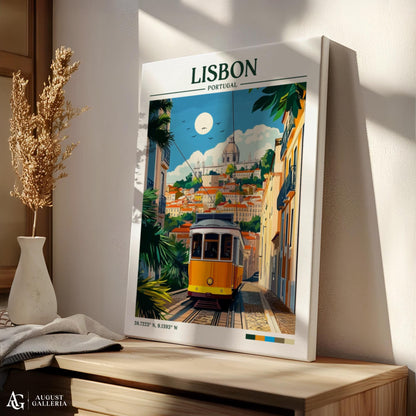Lisbon Portugal Retro Travel Print