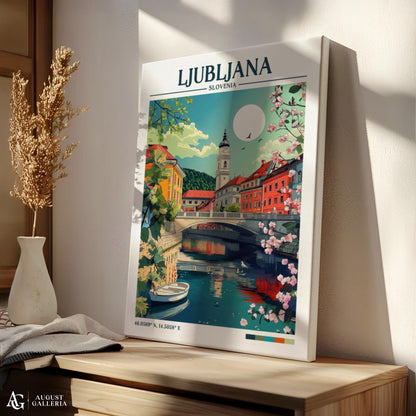 Ljubljana Retro Travel Print