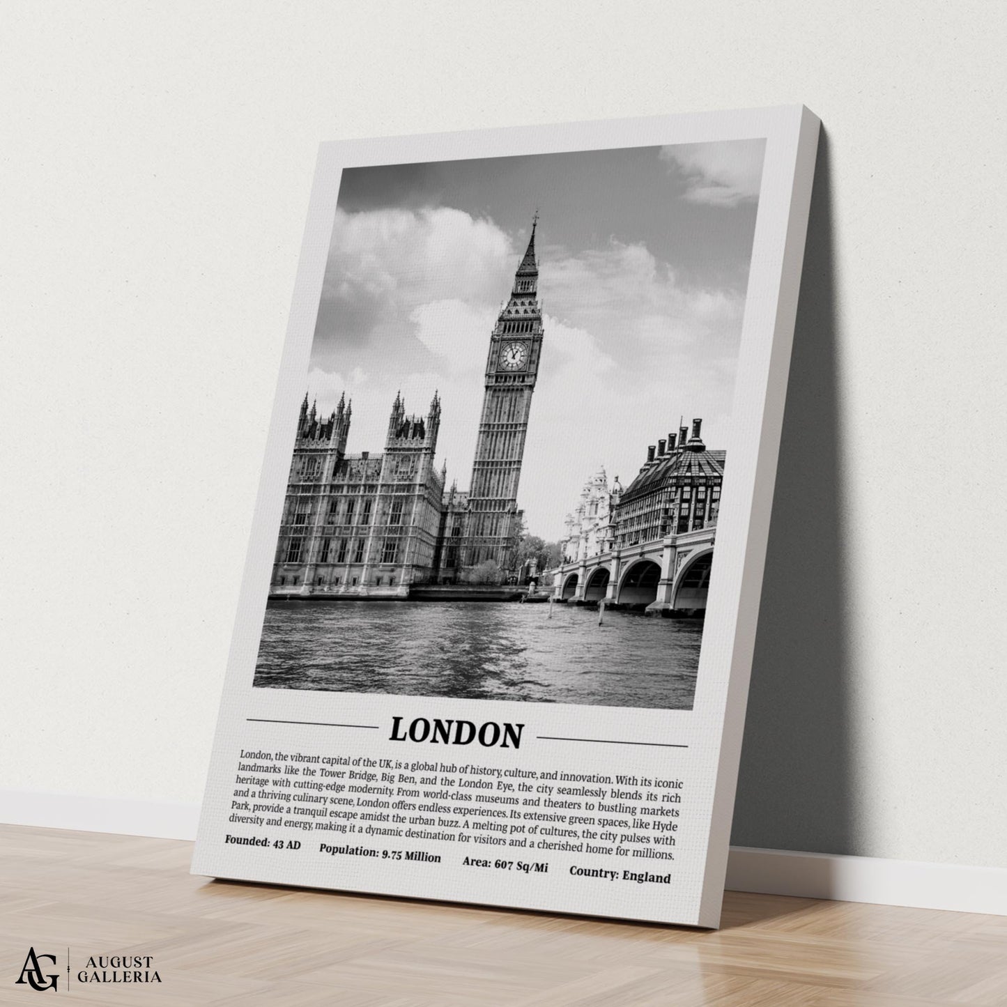 London Black & White City Print