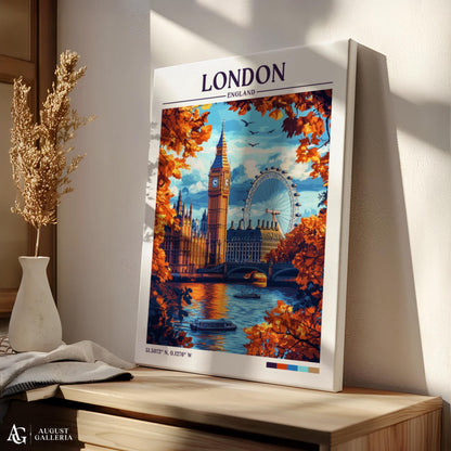 London England Retro Travel Print