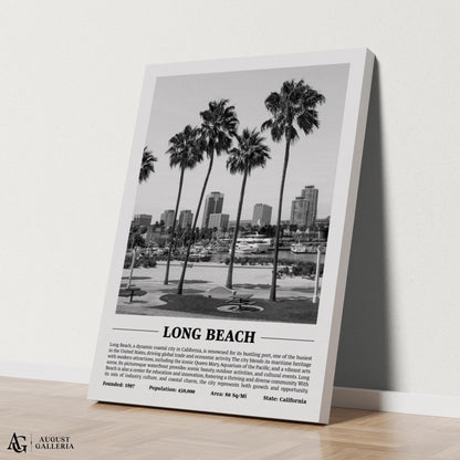 Long Beach Black & White City Print