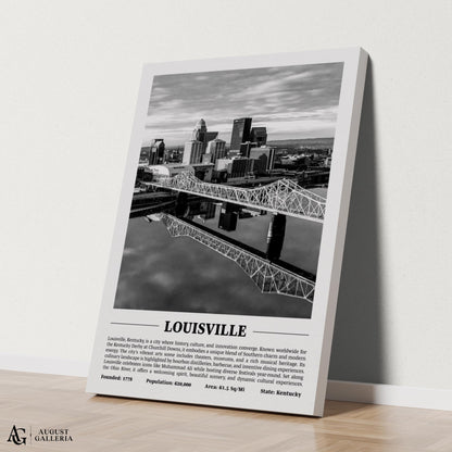 Louisville Black & White City Print