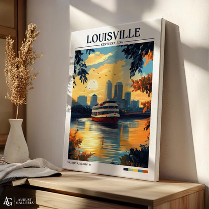 Louisville Kentucky Retro Travel Print