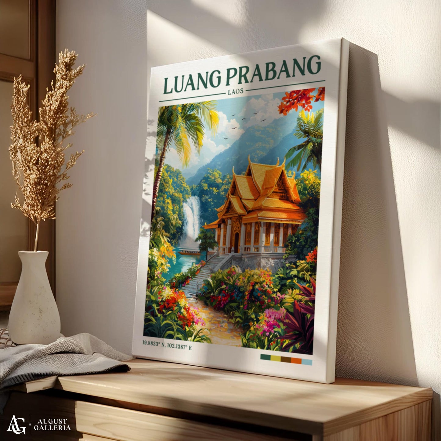 Luang Prabang Retro Travel Print