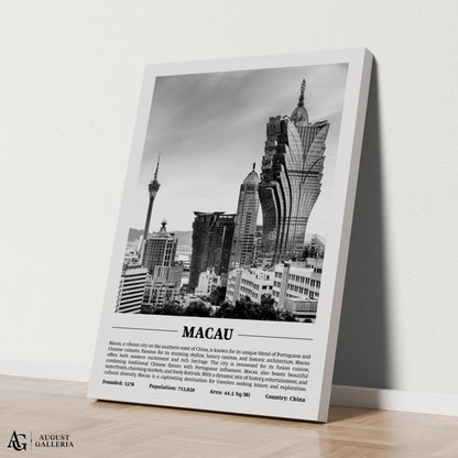 Macau Black & White City Print