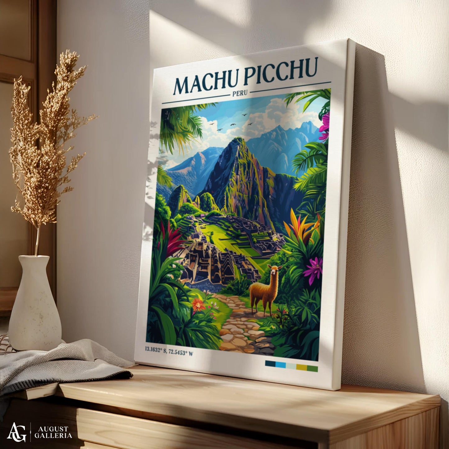 Machu Picchu Retro Travel Print