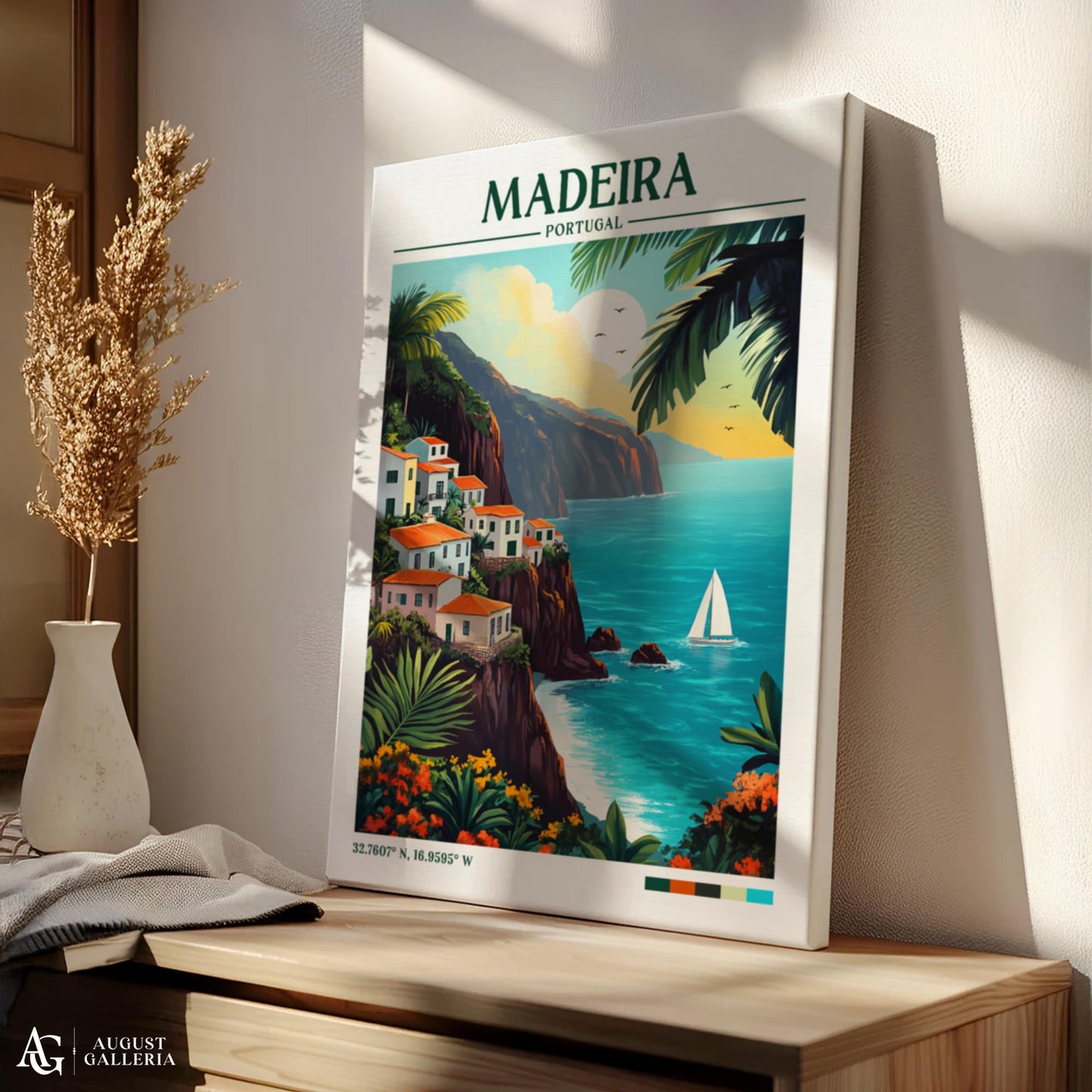 Madeira Portugal Retro Travel Print