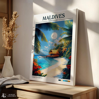 Maldives Retro Travel Print