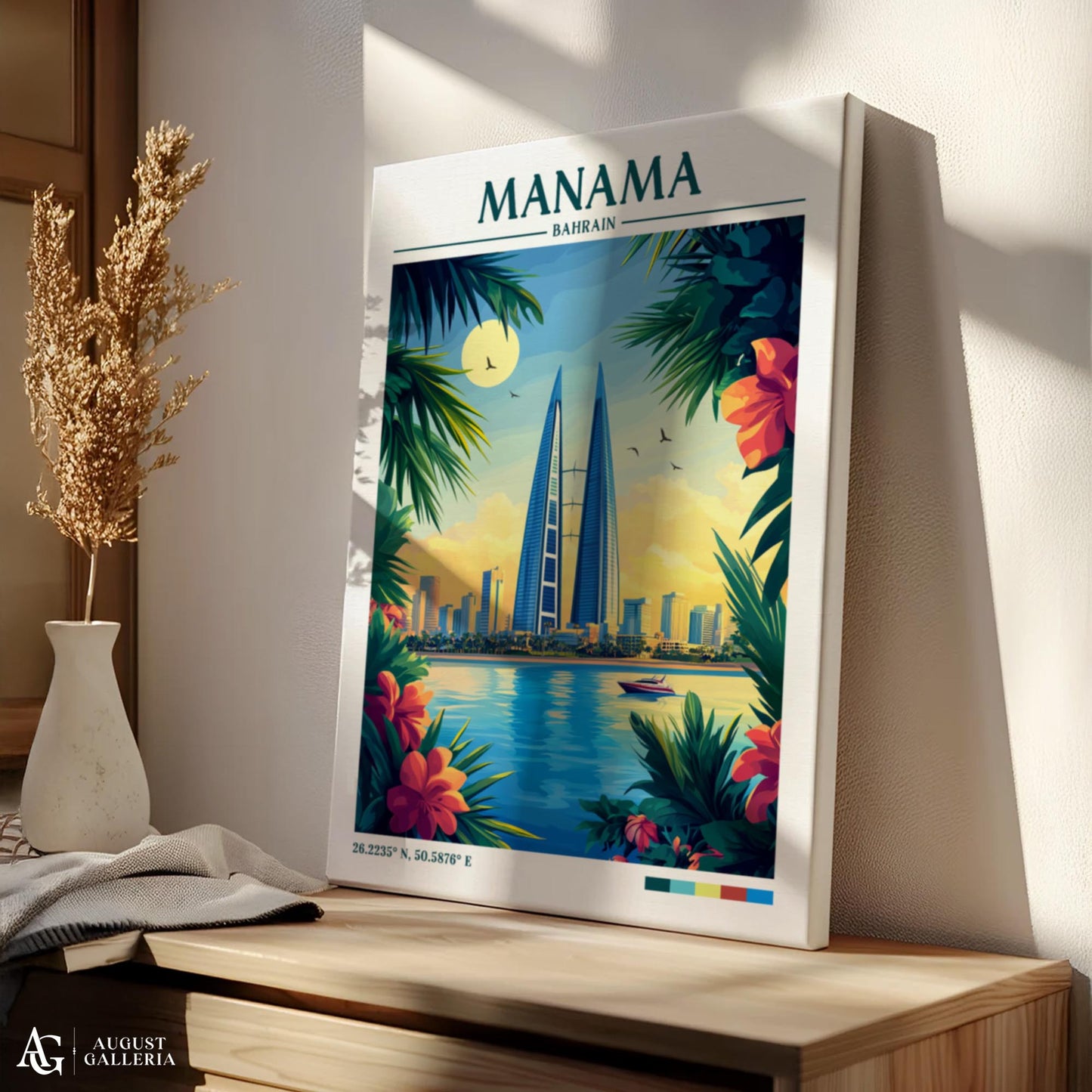 Manama Bahrain Retro Travel Print