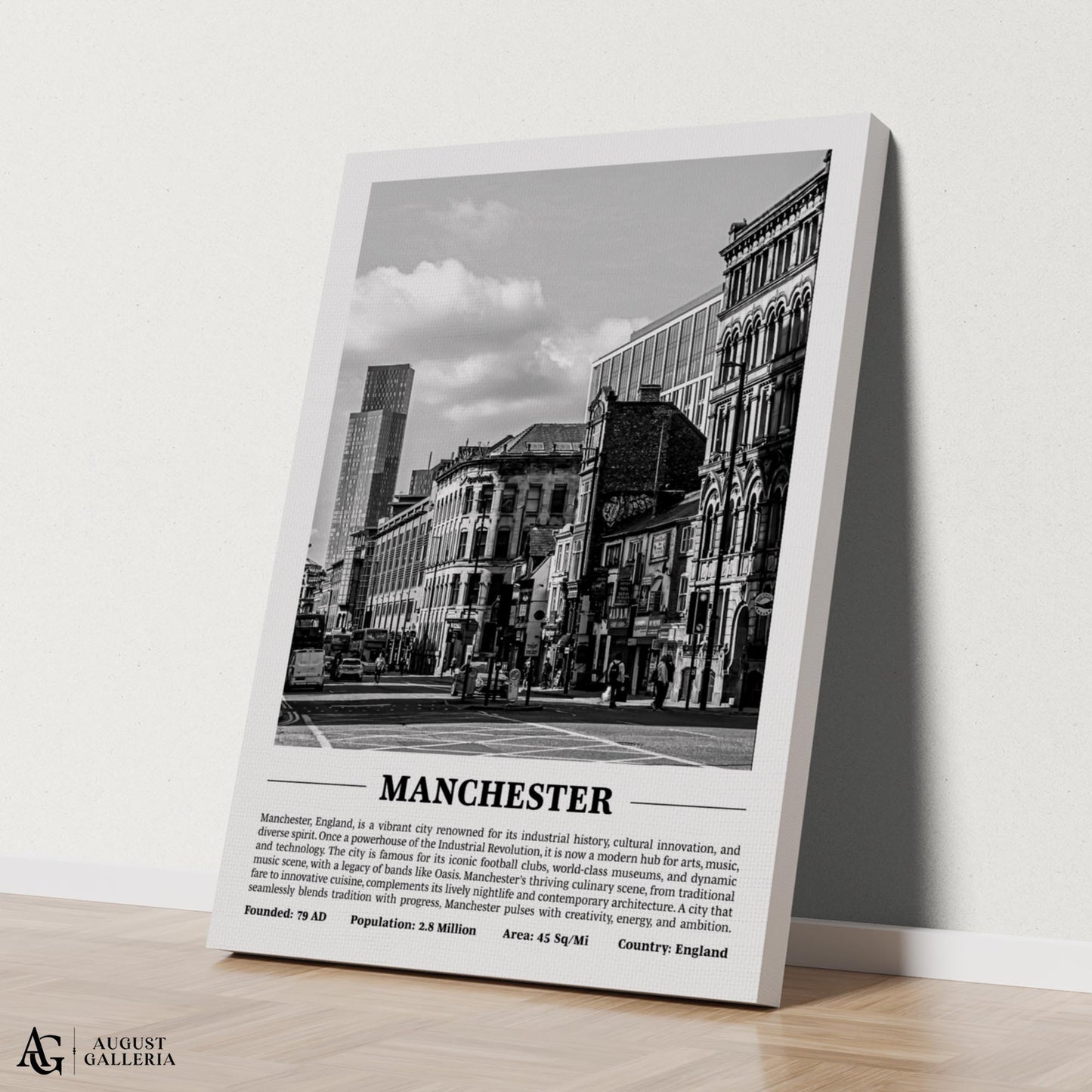 Manchester Black & White City Print