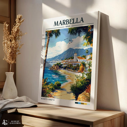 Marbella Spain Retro Travel Print