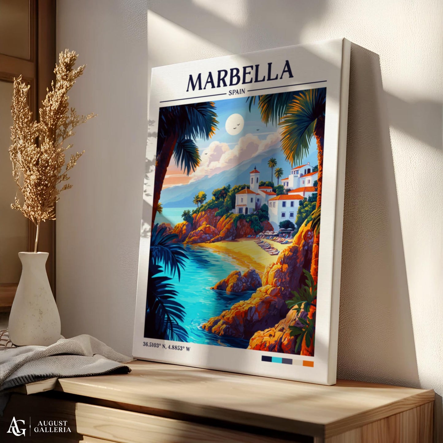 Marbella Spain Retro Travel Print