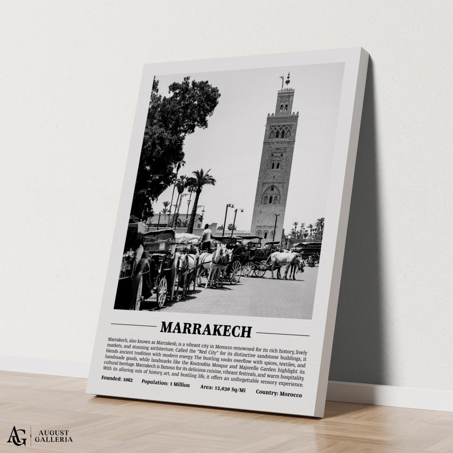 Marrakech Black & White City Print