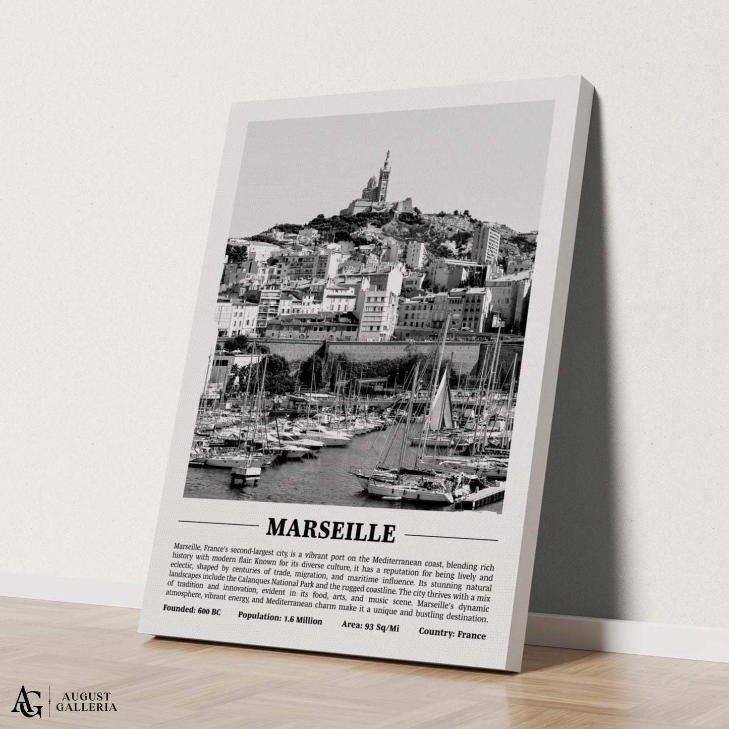 Marseille Black & White City Print