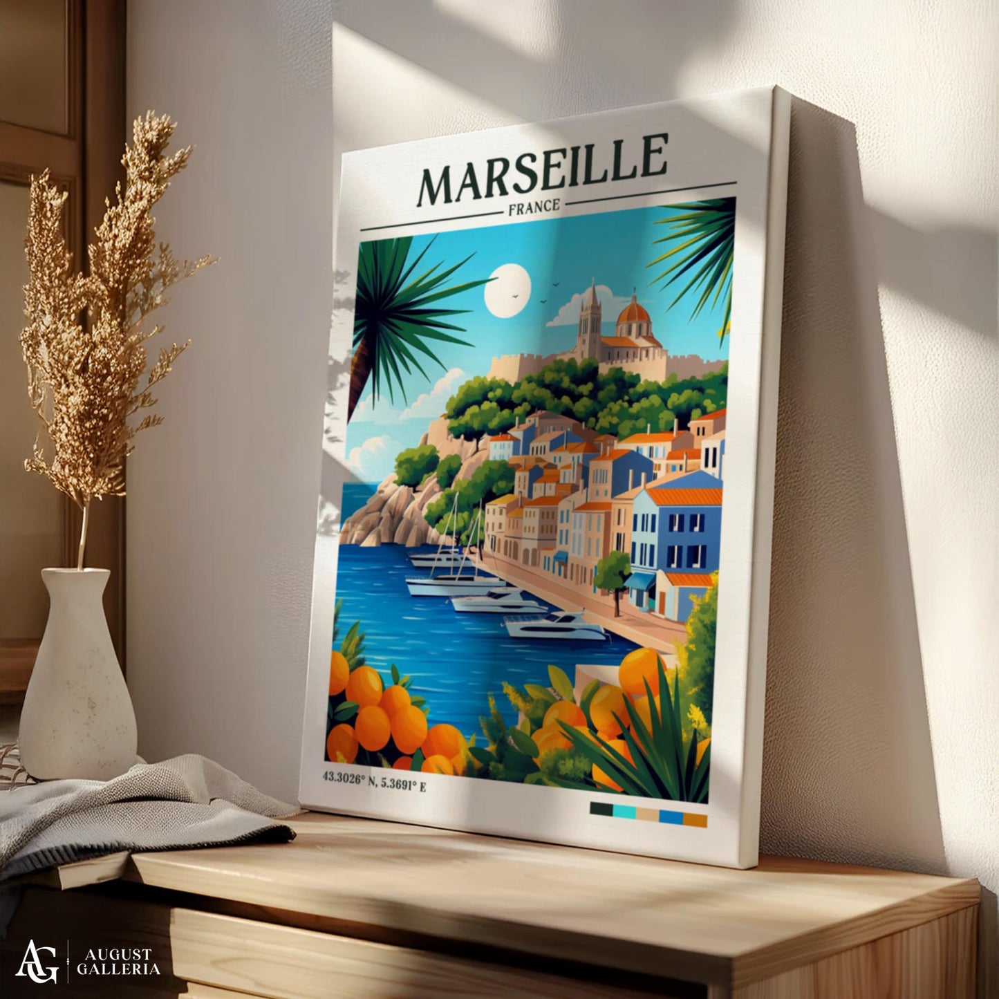 Marseille France Retro Travel Print