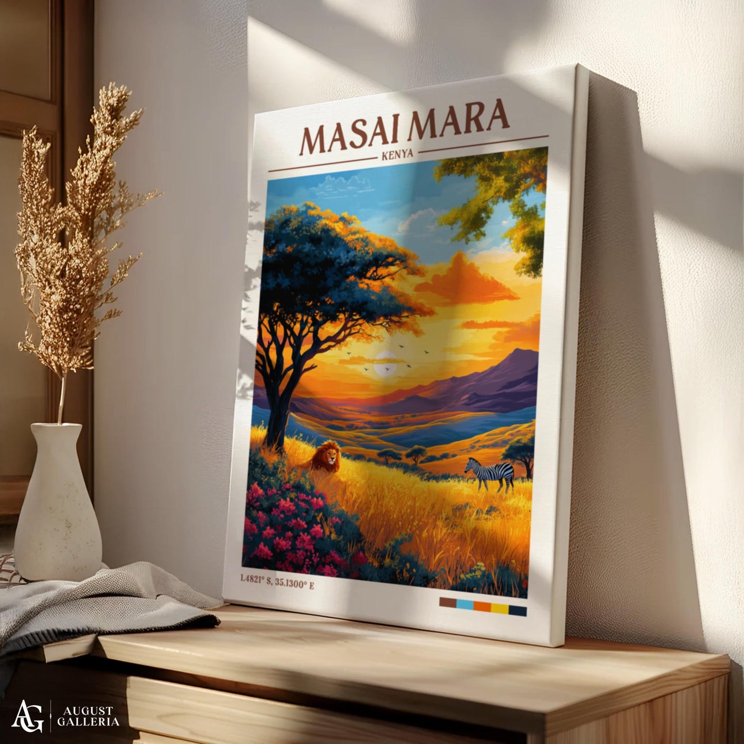 Masai Mara Retro Travel Print