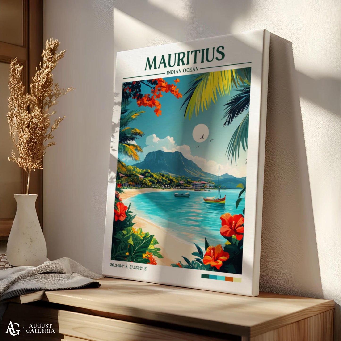 Mauritius Retro Travel Print