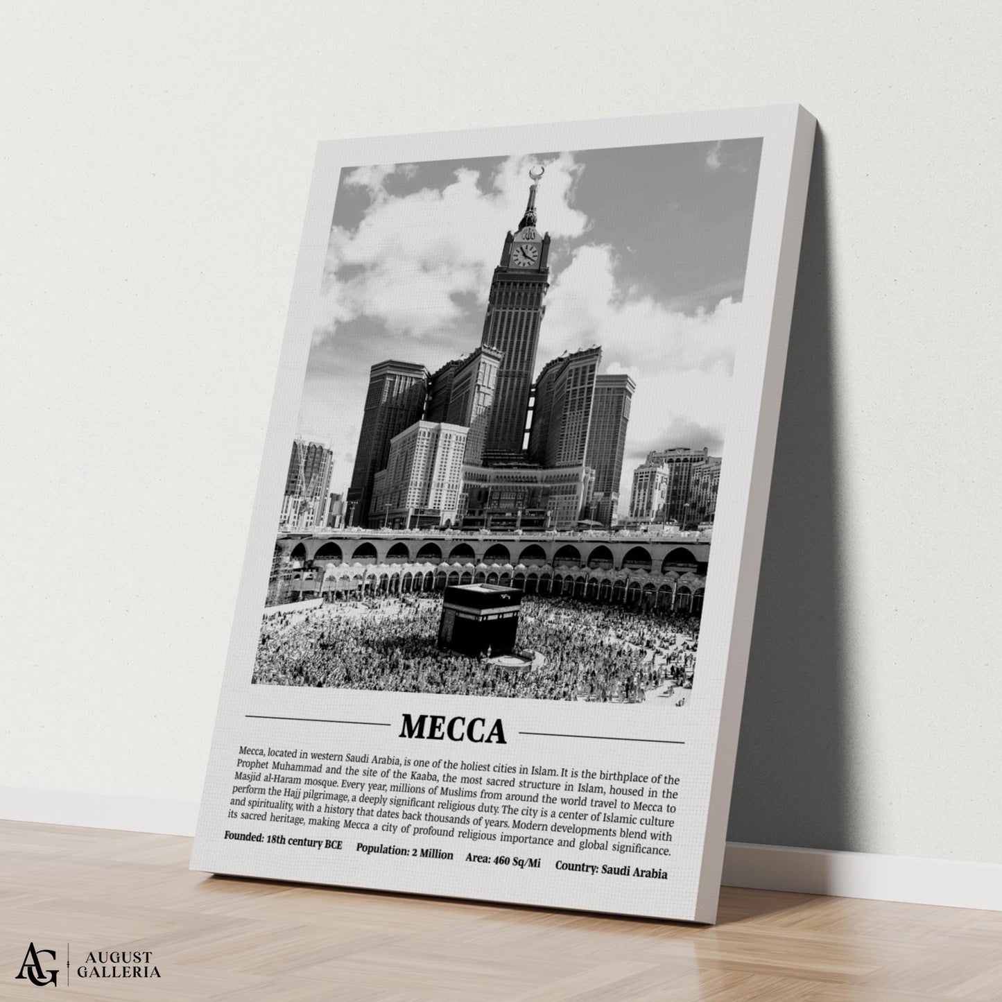 Mecca Black & White City Print