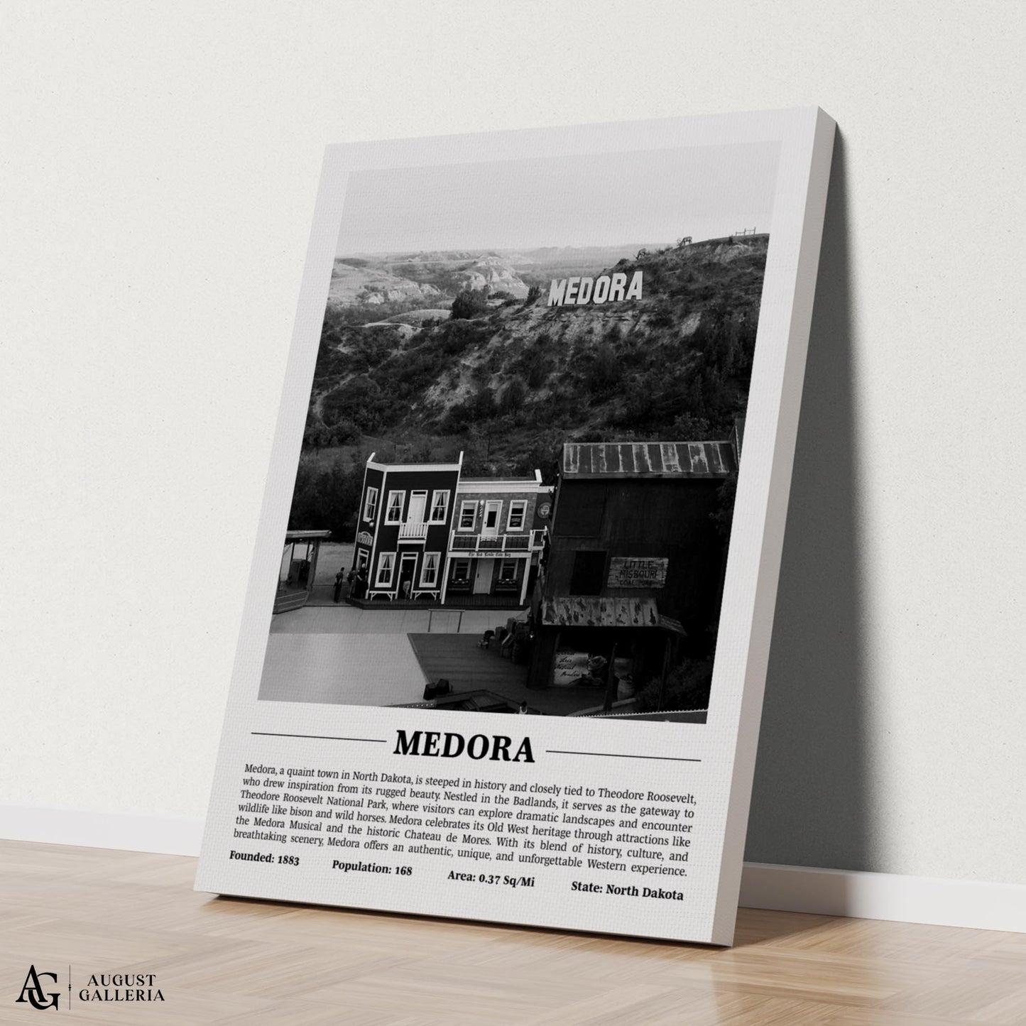 Medora Black & White City Print