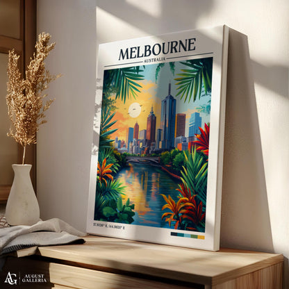 Melbourne Australia Retro Travel Print