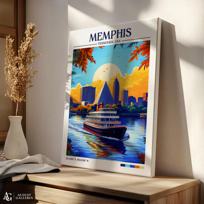 Memphis Tennessee Retro Travel Print