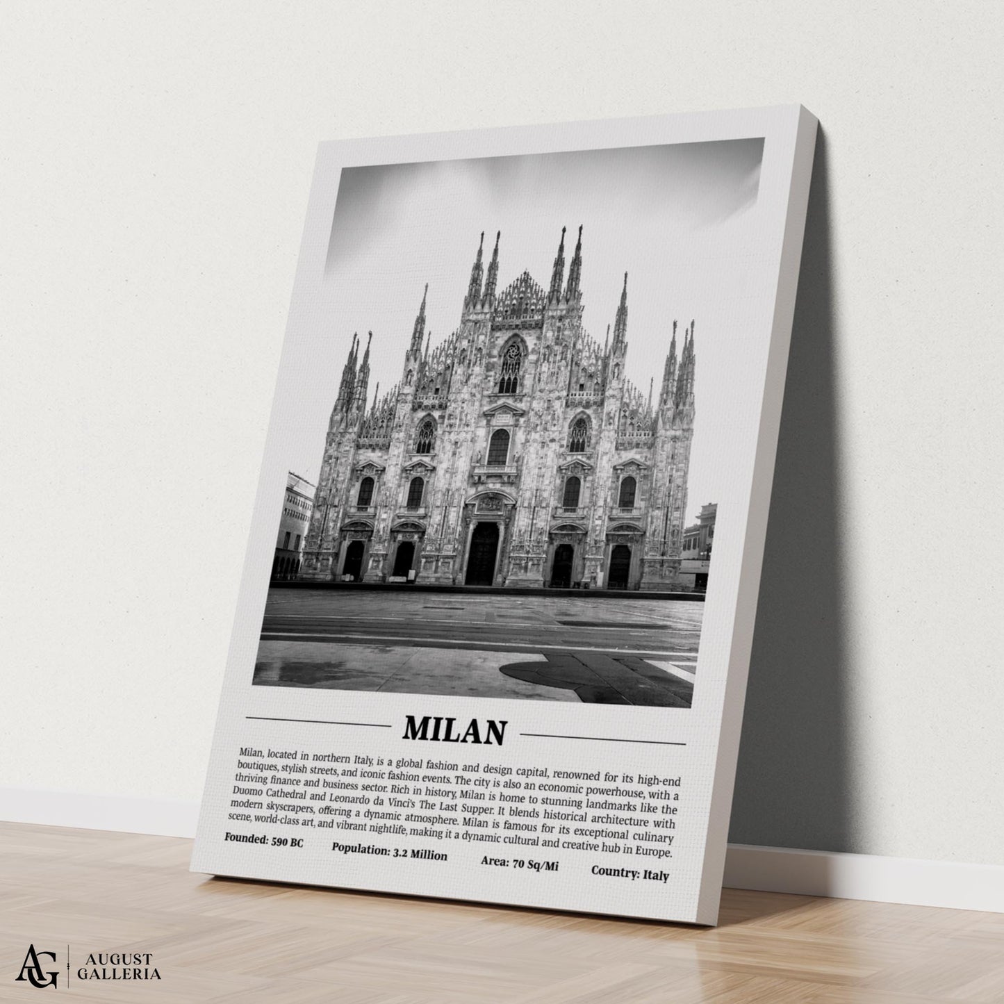 Milan Black & White City Print