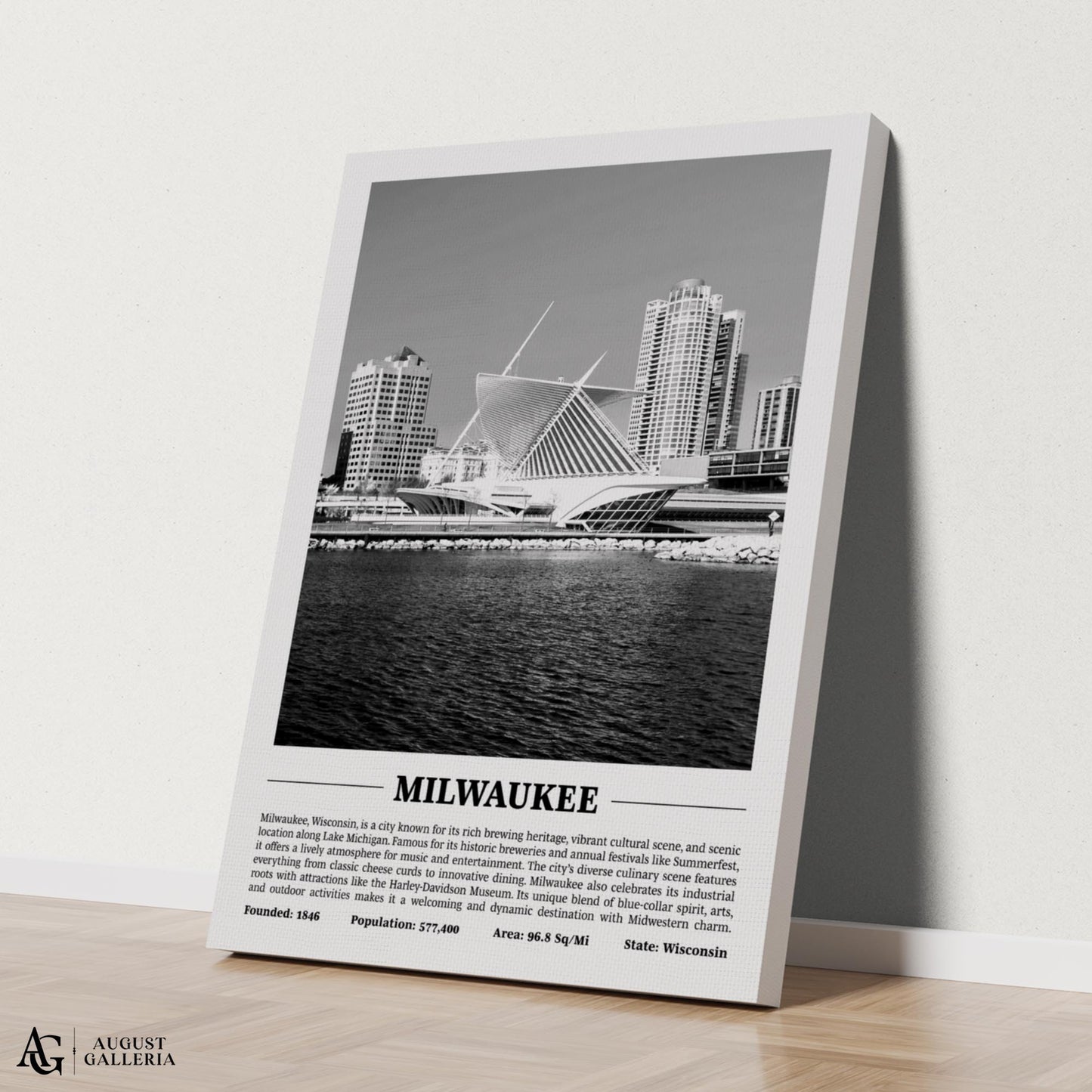 Milwaukee Black & White City Print