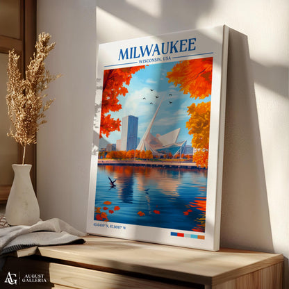 Milwaukee Wisconsin Retro Travel Print