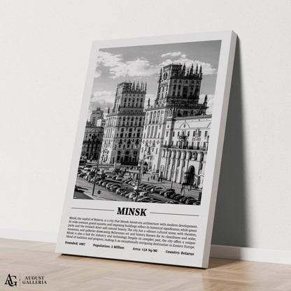 Minsk Black & White City Print