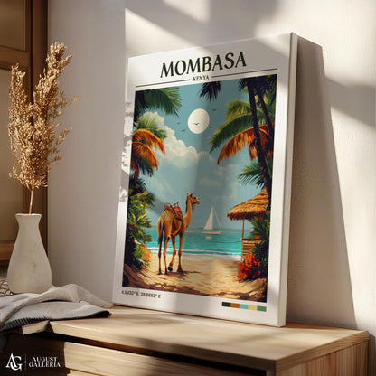 Mombasa Kenya Retro Travel Print